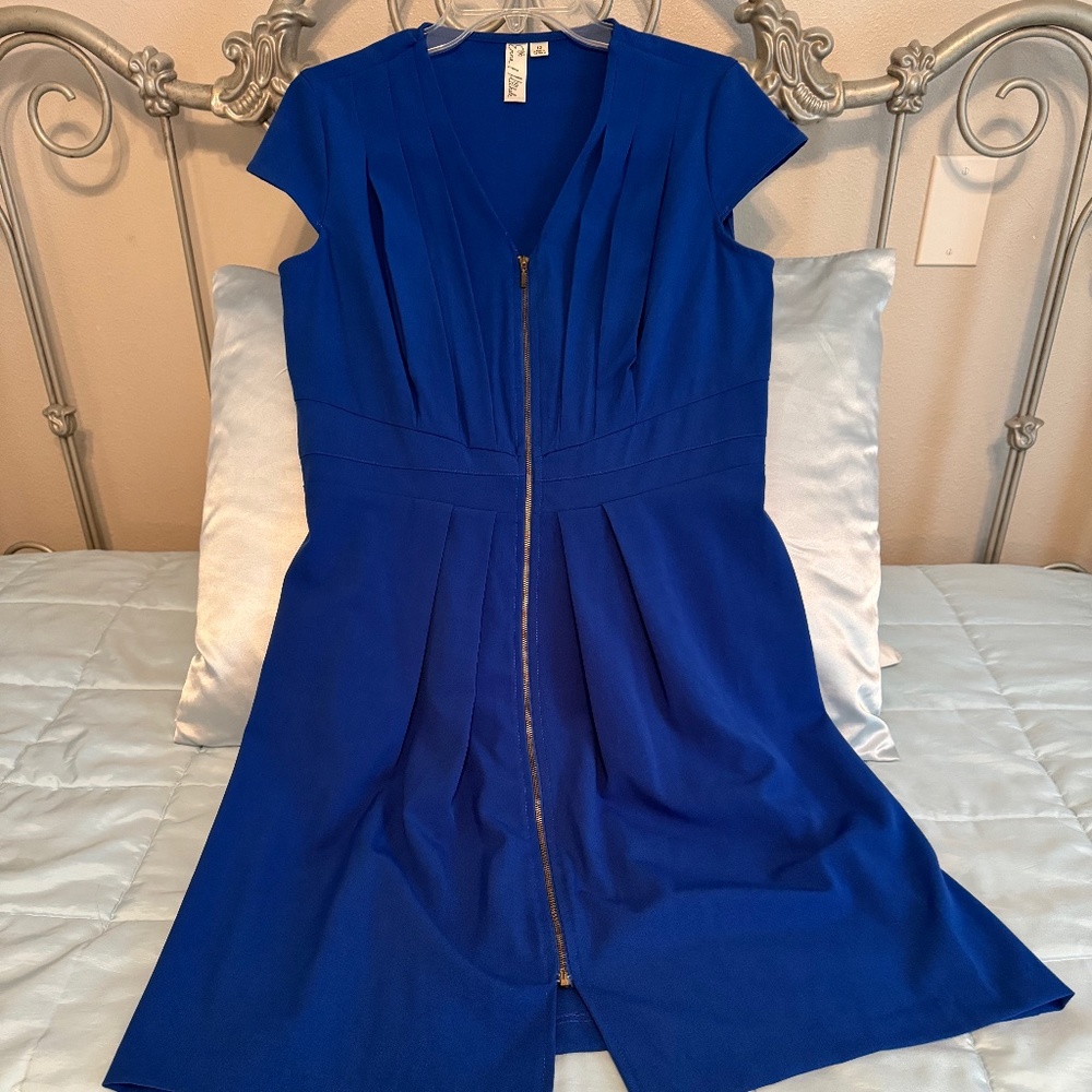 Royal blue below knee dress